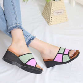 [GIRLS GOOB] Women's Comfortable Wedge Sandal Platform Slip-On Shoes, Synthetic Leather + Enamel - Made in KOREA